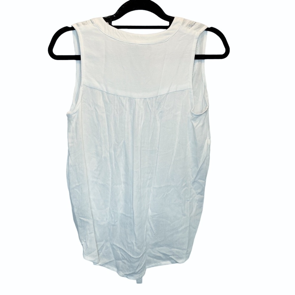 Sanctuary Savannah Shell Sleeveless Top White Button & Tie Front XS New - Picture 3 of 6